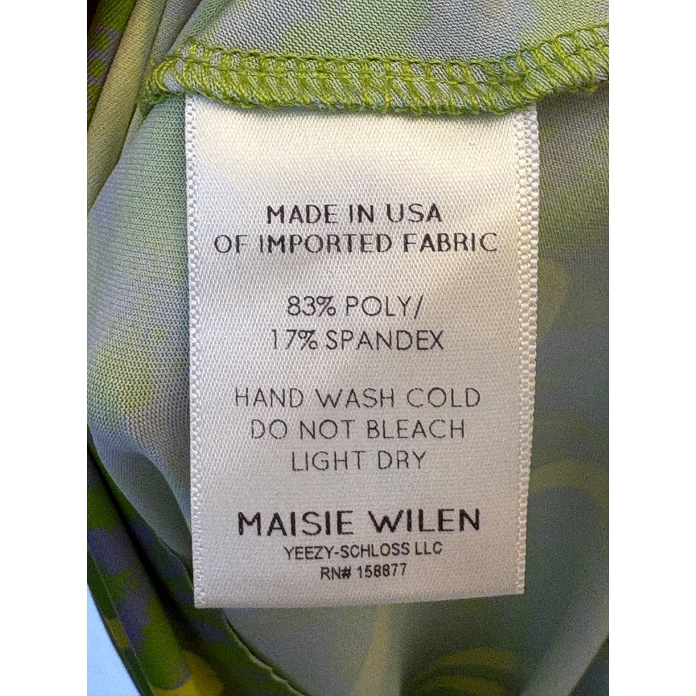 Maisie Wilen Orbit City Midi Dress Medium Green Long Sleeve Stretch USA - Picture 5 of 10